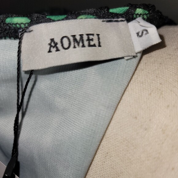 Aomei Multimedia Puff Sleve Fishnet Dress Size Small - Picture 8 of 10